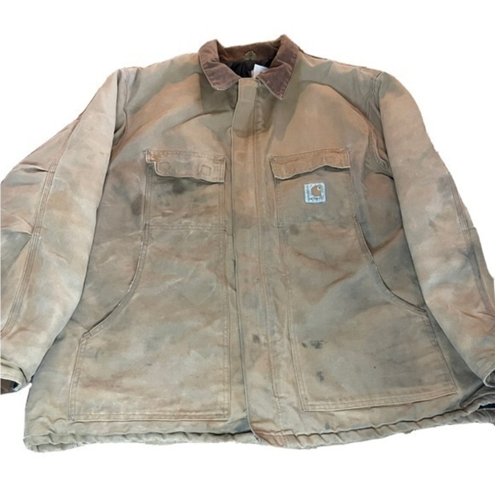 Vintage Carhartt Jacket Brown Duck Canvas Arctic Quilt Lined C003 Men's 52 XXL